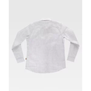 Camisa de cuadros de mujer WorkTeam B8890, Blanco natural, vista trasera