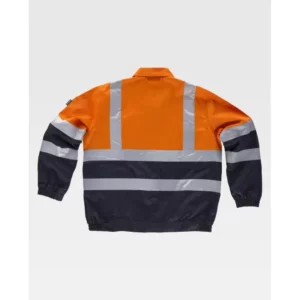 Cazadora combinada reflectante WorkTeam C3211, Marino/Naranja a.v., vista trasera