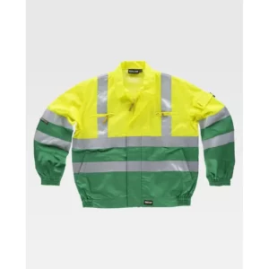 Cazadora combinada de alta visibilidad WorkTeam C3311, Verde/Amarillo a.v., vista frontal