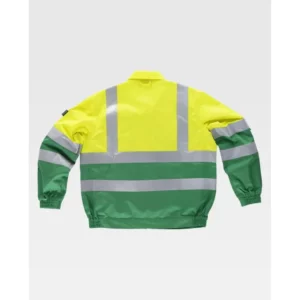 Cazadora combinada de alta visibilidad WorkTeam C3311, Verde/Amarillo a.v., vista trasera