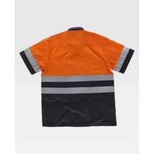 Camisa reflectante WorkTeam C3811, Marino/Naranja flúor, vista posterior