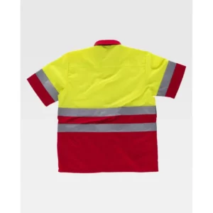 Camisa reflectante WorkTeam C3812, Rojo/Amarillo flúor, vista posterior
