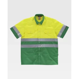 Camisa reflectante WorkTeam C3812, Verde/Amarillo flúor, vista frontal