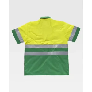 Camisa reflectante WorkTeam C3812, Verde/Amarillo flúor, vista posterior
