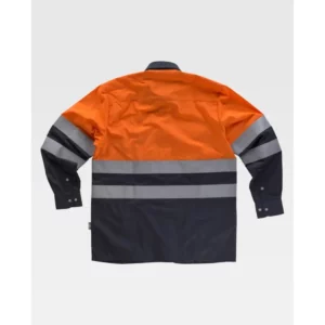 Camisa reflectante WorkTeam C3813, Marino/Naranja flúor, vista posterior