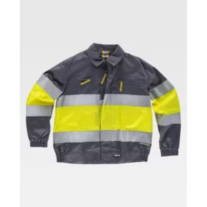 Cazadora combinada reflectante WorkTeam C4110, Gris/Amarillo a.v., vista frontal