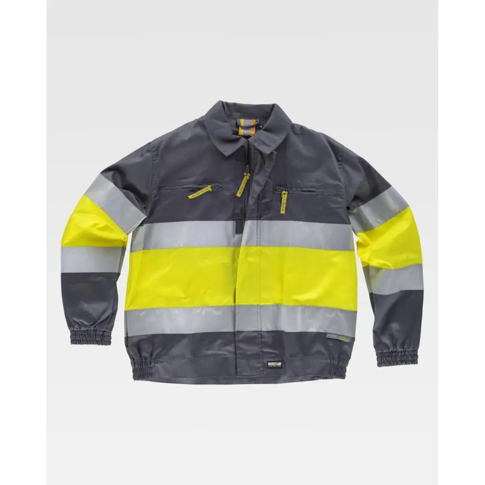Cazadora combinada reflectante WorkTeam C4110 1 Cazadora combinada reflectante WorkTeam C4110, Gris/Amarillo a.v., vista frontal