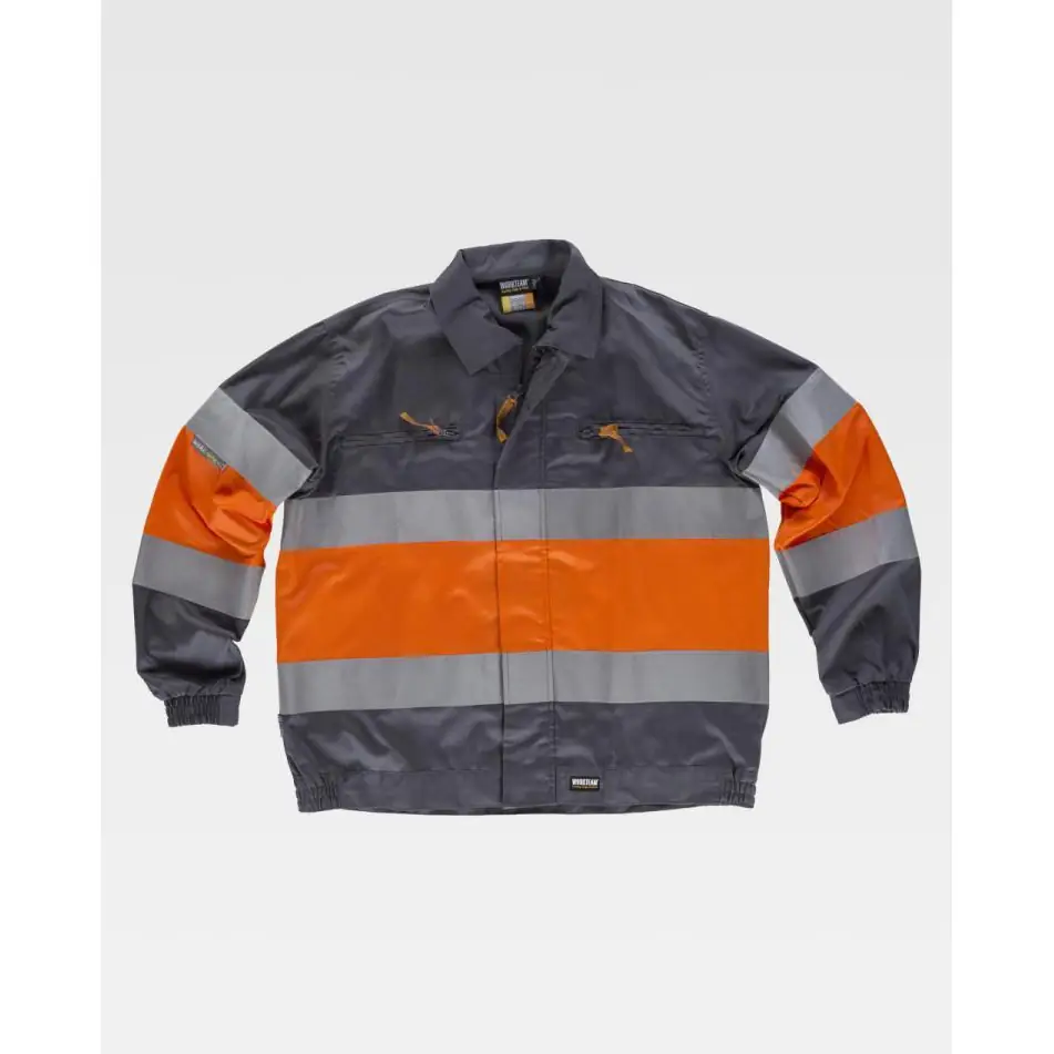 Cazadora combinada reflectante WorkTeam C4110 3 Cazadora combinada reflectante WorkTeam C4110, Gris/Naranja a.v., vista frontal