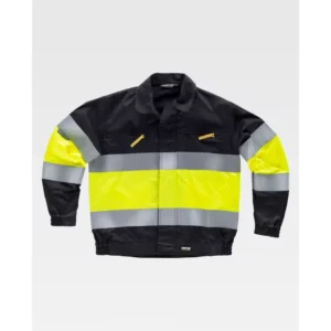 Cazadora combinada reflectante WorkTeam C4110, Negro/Amarillo a.v., vista frontal