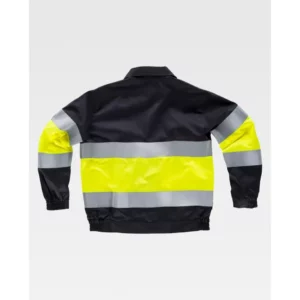 Cazadora combinada reflectante WorkTeam C4110, Negro/Amarillo a.v., vista trasera