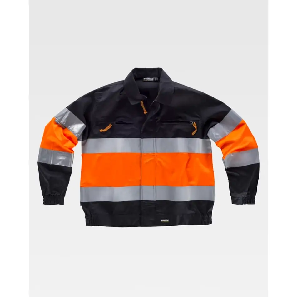 Cazadora combinada reflectante WorkTeam C4110 11 Cazadora combinada reflectante WorkTeam C4110, Negro/Naranja a.v., vista frontal