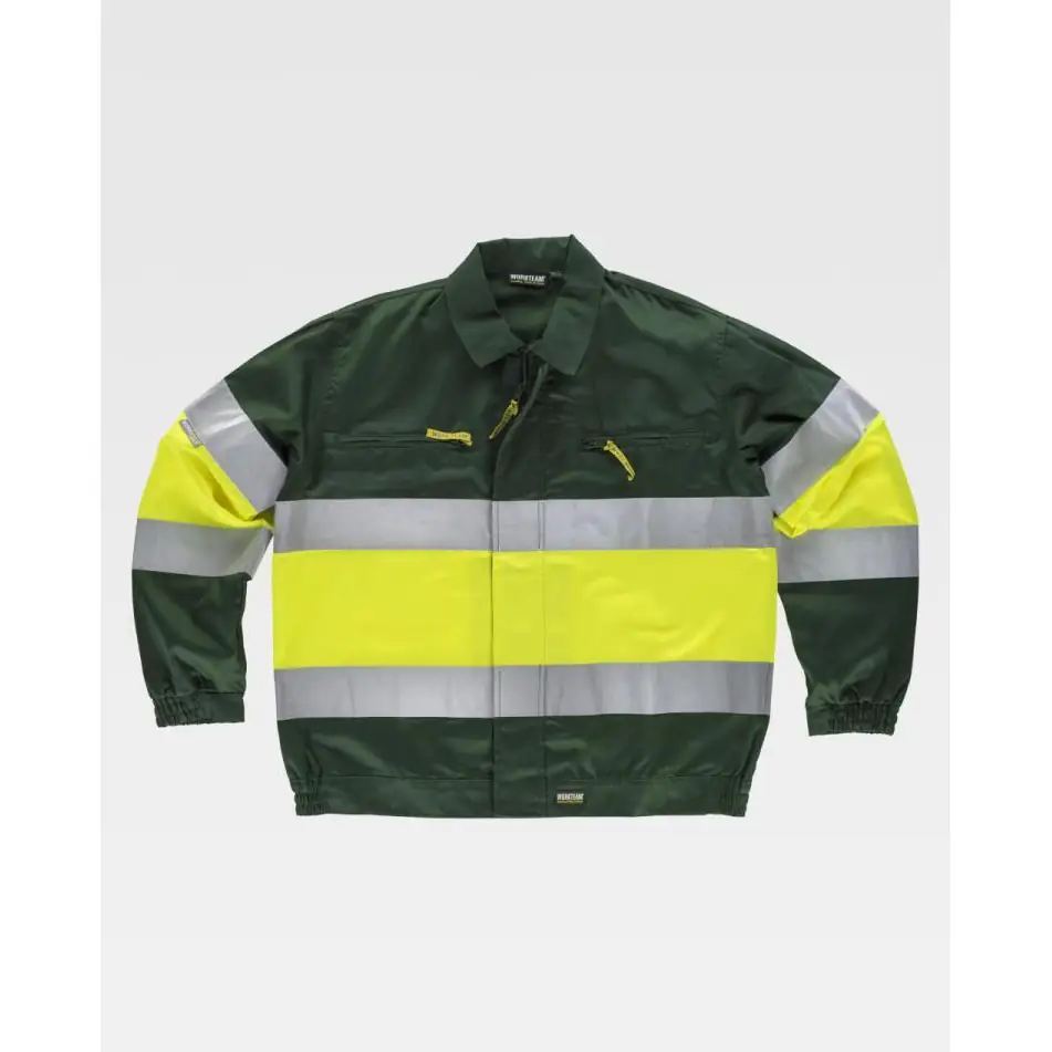 Cazadora combinada reflectante WorkTeam C4110 13 Cazadora combinada reflectante WorkTeam C4110, Verde oscuro/Amarillo a.v., vista frontal