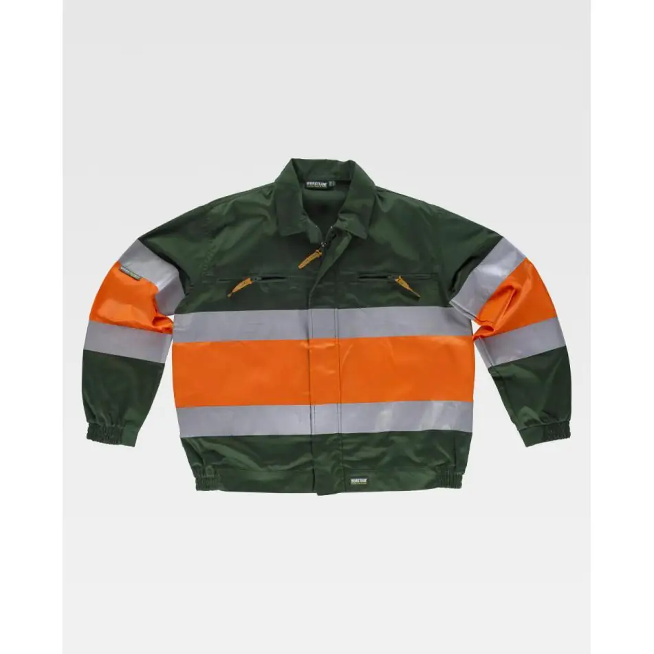 Cazadora combinada reflectante WorkTeam C4110 15 Cazadora combinada reflectante WorkTeam C4110, Verde oscuro/Naranja a.v., vista frontal