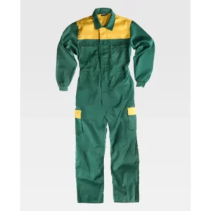 Buzo combinado WorkTeam C4502, Verde/Amarillo, vista frontal