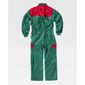 Buzo combinado WorkTeam C4502, Verde/Rojo, vista trasera