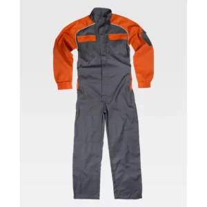 Buzo combinado con refuerzos WorkTeam C4503, Gris/Naranja, vista frontal