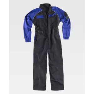 Buzo combinado con refuerzos WorkTeam C4503, Negro/Azulina, vista frontal