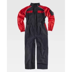Buzo combinado con refuerzos WorkTeam C4503, Negro/Rojo, vista frontal