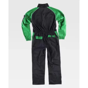Buzo combinado con refuerzos WorkTeam C4503, Negro/Verde pistacho, vista trasera