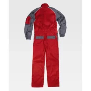 Buzo combinado con refuerzos WorkTeam C4503, Rojo/Gris, vista trasera