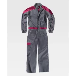 Buzo con vivos a contraste WorkTeam C4504, Gris/Granate, vista frontal