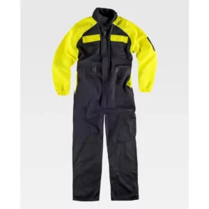 Buzo combinado flúor WorkTeam C4505, Negro/Amarillo flúor, vista frontal