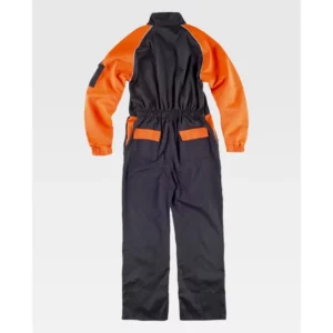 Buzo combinado flúor WorkTeam C4505, Negro/Naranja flúor, vista trasera