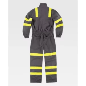 Buzo multinorma WorkTeam C5096, Gris/Amarillo flúor, vista posterior