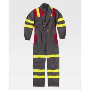 Buzo multinorma combinado WorkTeam C5099, Gris/Rojo/Amarillo flúor, vista frontal