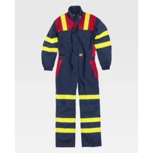 Buzo multinorma combinado WorkTeam C5099, Marino/Rojo/Amarillo flúor, vista frontal