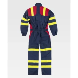 Buzo multinorma combinado WorkTeam C5099, Marino/Rojo/Amarillo flúor, vista posterior