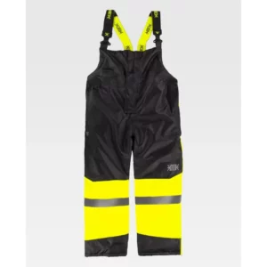 Peto impermeable para frío WorkTeam C7027, Negro/Amarillo flúor, vista frontal