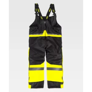 Peto impermeable para frío WorkTeam C7027, Negro/Amarillo flúor, vista posterior