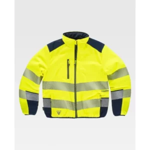 Cazadora reversible acolchada WorkTeam C8210, Amarillo a.v./Marino, vista frontal