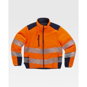 Cazadora reversible acolchada WorkTeam C8210, Naranja a.v./Marino, vista frontal