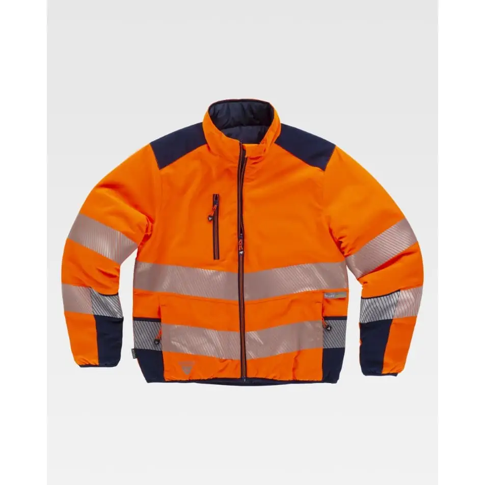 Cazadora reversible acolchada WorkTeam C8210 7 Cazadora reversible acolchada WorkTeam C8210, Naranja a.v./Marino, vista frontal