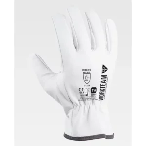 Guantes, pack 12 pares WorkTeam G0801, Blanco, vista dorsal
