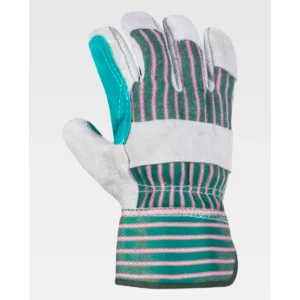 Guantes, pack 12 pares WorkTeam G2201, Gris/Verde, vista dorsal