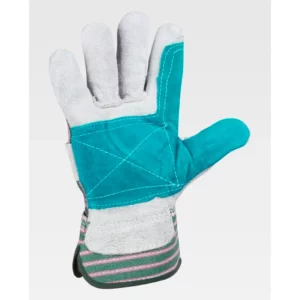 Guantes, pack 12 pares WorkTeam G2201, Gris/Verde, vista de la palma