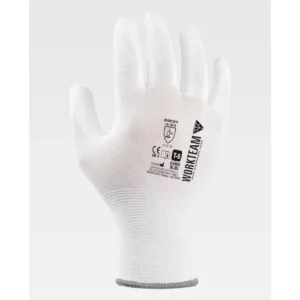 Guantes, pack 12 pares WorkTeam G4800, Blanco/Blanco, vista dorsal