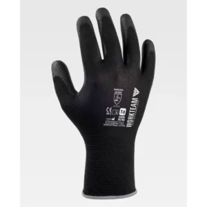 Guantes, pack 12 pares WorkTeam G4800, Negro/Negro, vista dorsal