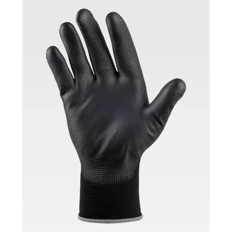 Guantes, pack 12 pares WorkTeam G4800 4 Guantes, pack 12 pares WorkTeam G4800, Negro/Negro, vista de la palma