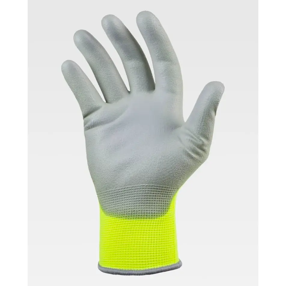 Guantes, pack 12 pares WorkTeam G4801 2 Guantes, pack 12 pares WorkTeam G4801, Amarillo flúor/Gris, vista de la palma