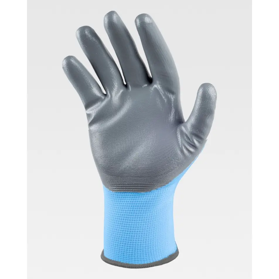 Guantes, pack 12 pares WorkTeam G5000 4 Guantes, pack 12 pares WorkTeam G5000, Celeste/Gris, vista de la palma