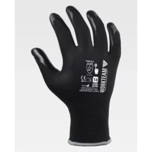 Guantes, pack 12 pares WorkTeam G5000, Negro/Negro, vista dorsal