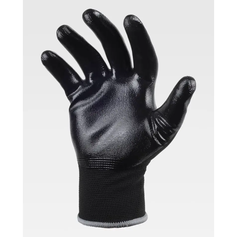 Guantes, pack 12 pares WorkTeam G5000 6 Guantes, pack 12 pares WorkTeam G5000, Negro/Negro, vista de la palma