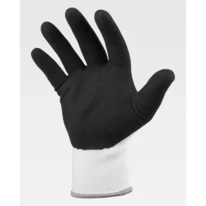 Guantes, pack 12 pares WorkTeam G5010, Blanco/Negro, vista de la palma