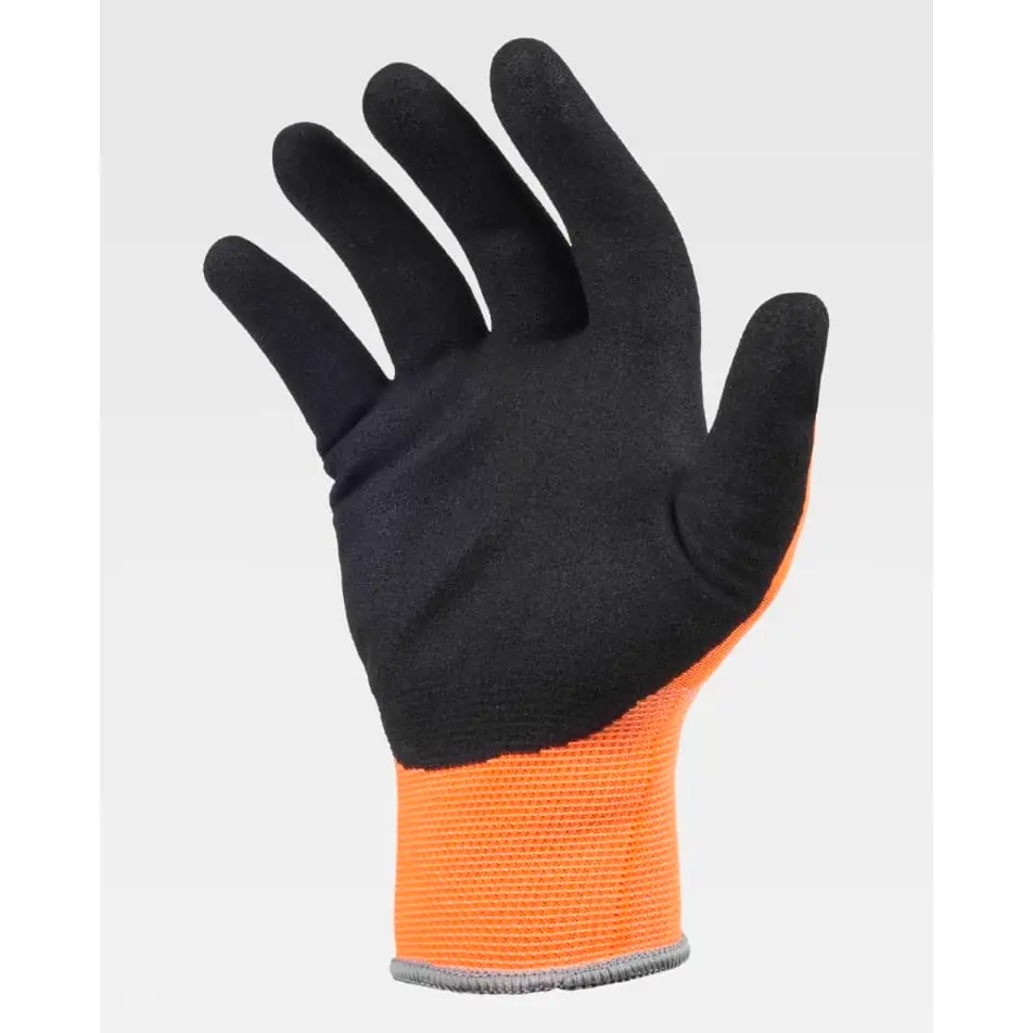 Guantes, pack 12 pares WorkTeam G5010 6 Guantes, pack 12 pares WorkTeam G5010, Naranja flúor/Negro, vista de la palma