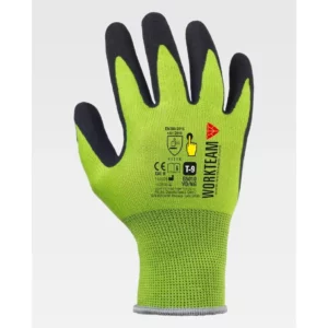 Guantes, pack 12 pares WorkTeam G5010, Verde/Negro, vista dorsal