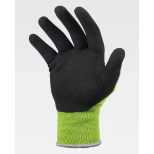 Guantes, pack 12 pares WorkTeam G5010, Verde/Negro, vista de la palma